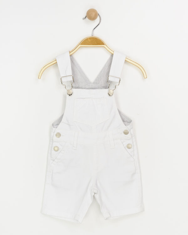 Picture of YX1628 - BOYS WHITE DUNGAREE IN COTTON(6-3/4 YEARS)